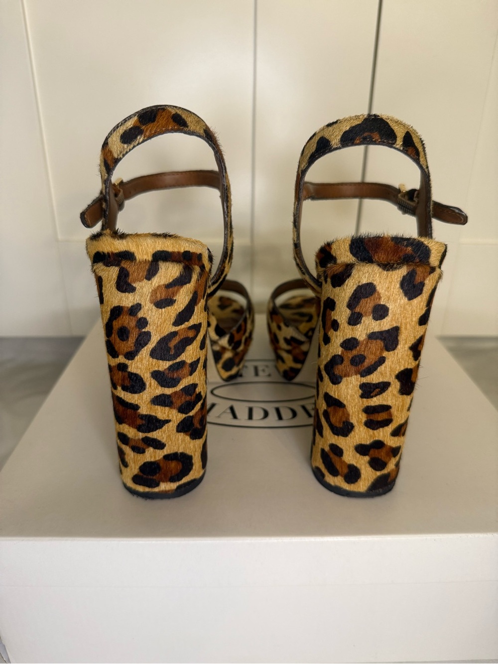 Steve Madden Leopard Print Platform Heels - Brown and Black - Picture 4 of 7
